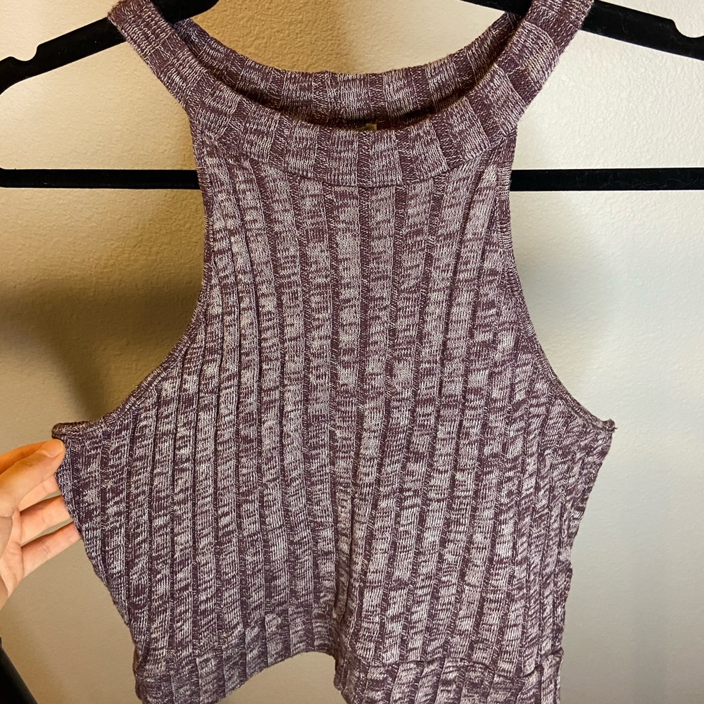 Purple Knit Crop Top